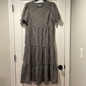 Allover Print Swing Smock Dress